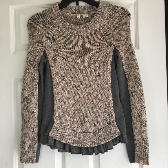 Anthropologie Sweaters - Anthropologie Moth Aspara Ruffle Hem Knit Sweater